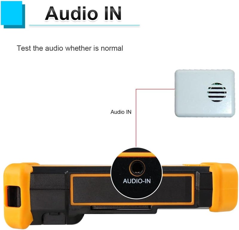 EVERSECU جهاز اختبار كاميرا CCTV بشاشة 4.3 بوصة CVI TVI AHD - 8MP HD التعرف التلقائي، خرج طاقة DC12V، بطارية 5200mAh - يدعم PAL/NTSC، التحكم PTZ عبر الكوكسيل، مشغل وسائط واختبار صوتي - Image 5